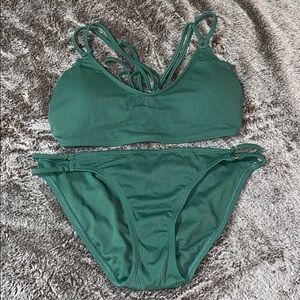 Green Ribbed Bikini